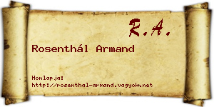 Rosenthál Armand névjegykártya